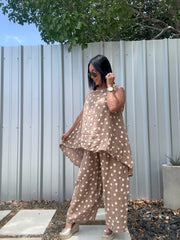 Polka Dots Linen Pants Set