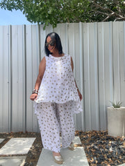 Polka Dots Linen Pants Set