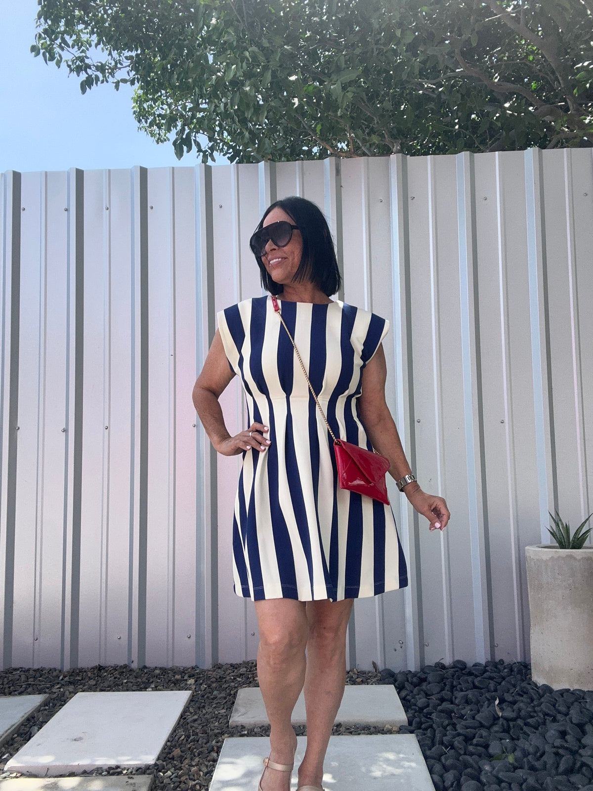 Navy & Cream Dress