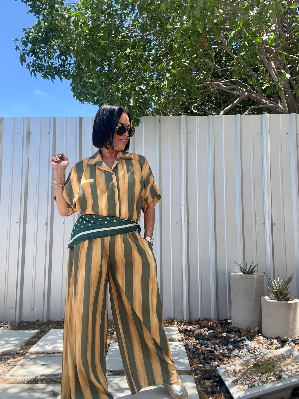Stripes Pants Set