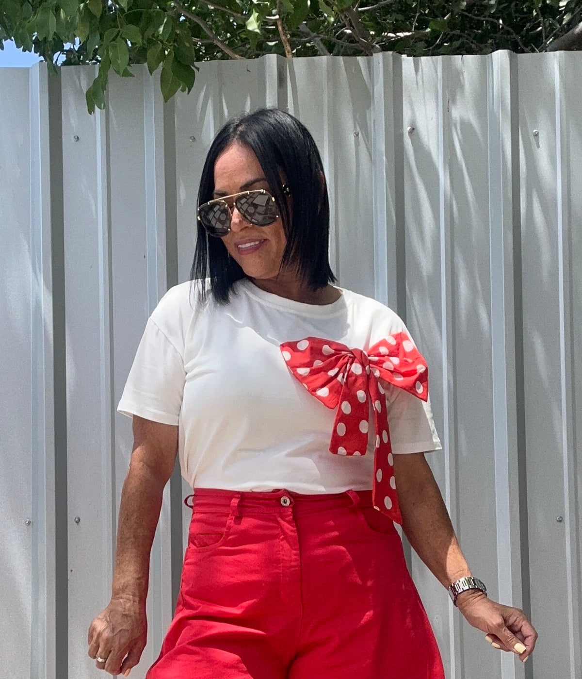 Polka Dots Bow Tshirt