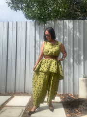Polka Dots Linen Pants Set