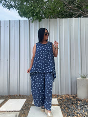 Polka Dots Linen Pants Set