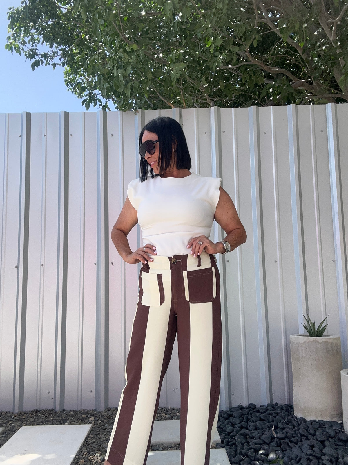 Brown & Cream  Pants