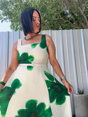 Green Flowers Dress
