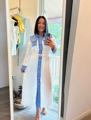 White Dress Detail Denim