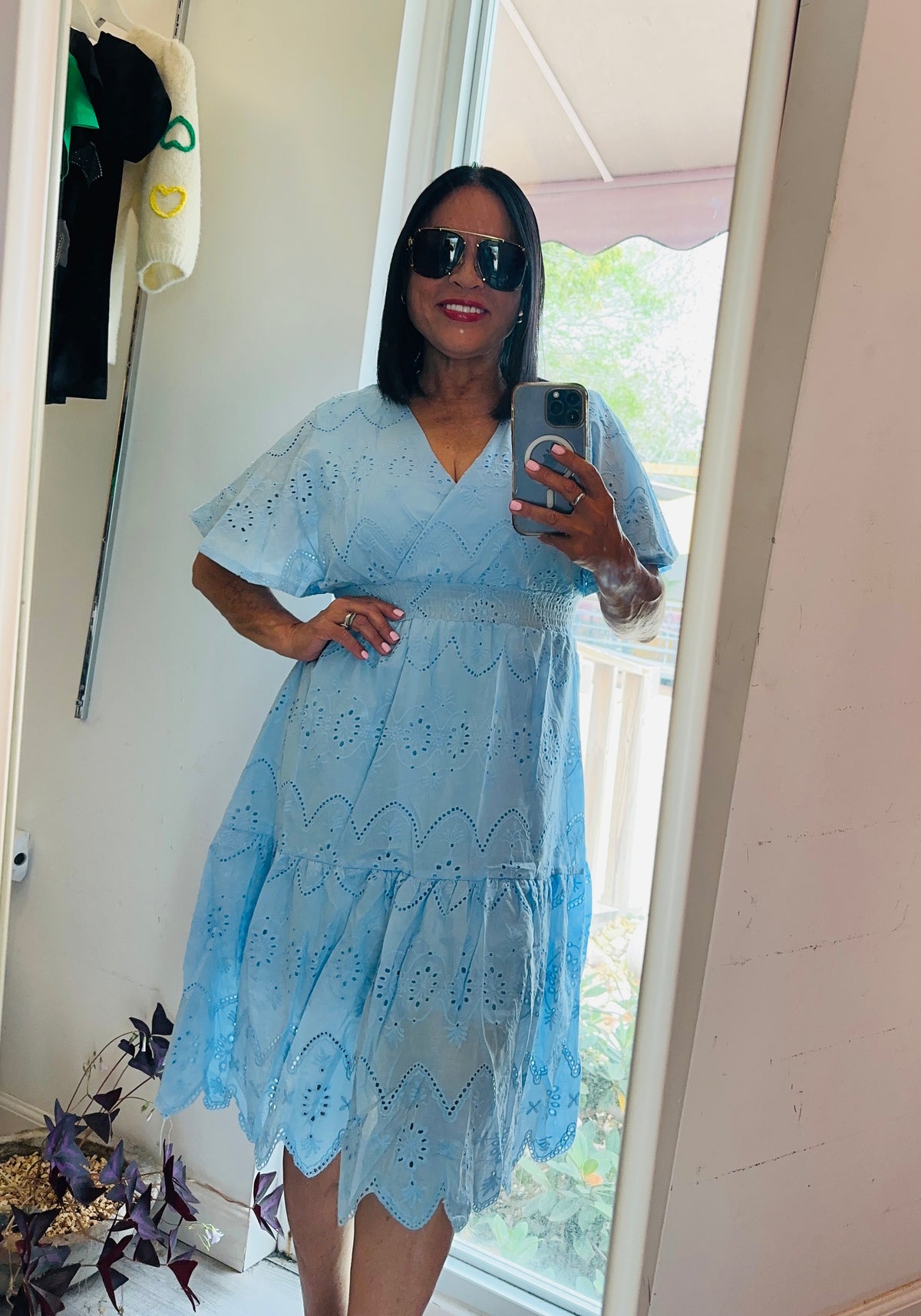 Dress baby blue lace