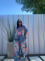 Palazzo Denim Flower