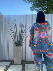 Palazzo Denim Flower