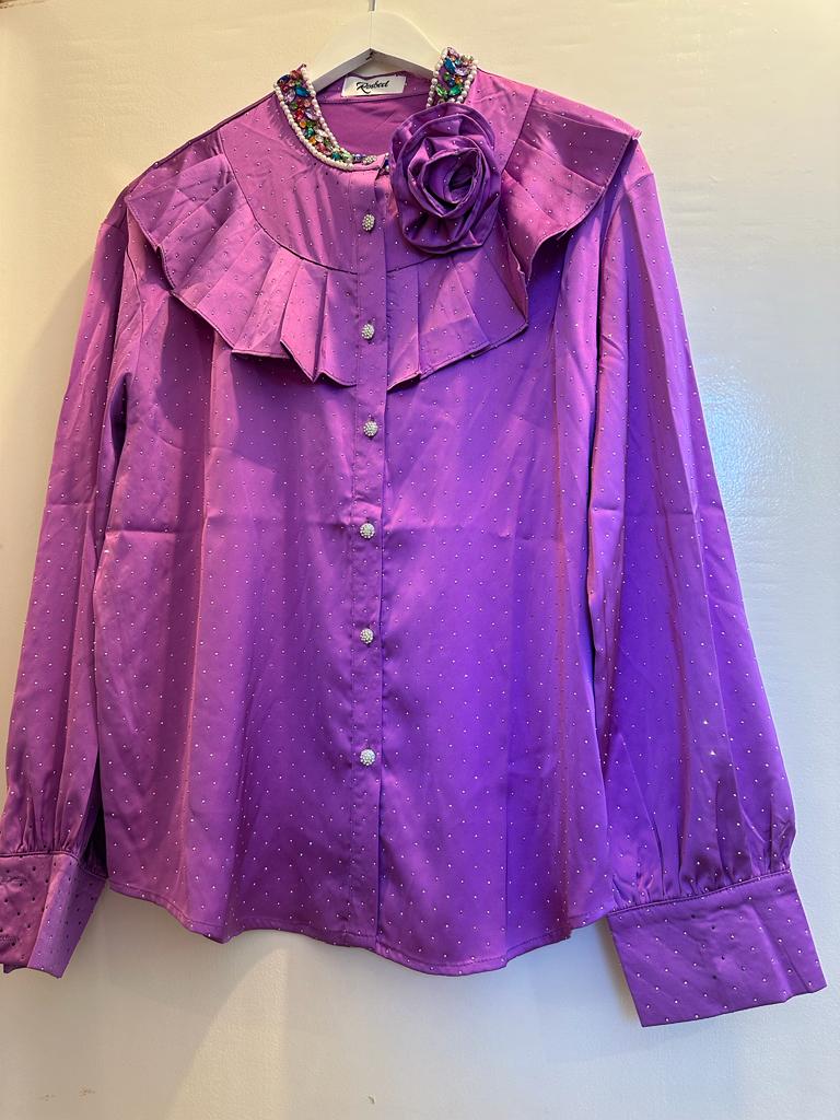 Blusa manga larga violeta